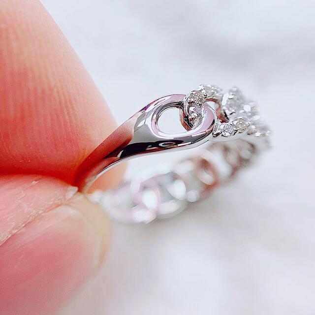 ☆0.44ct☆✨ダイヤモンドプラチナ クロスリング指輪12号ハーフ