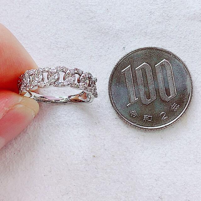 ☆0.44ct☆✨ダイヤモンドプラチナ クロスリング指輪12号ハーフ