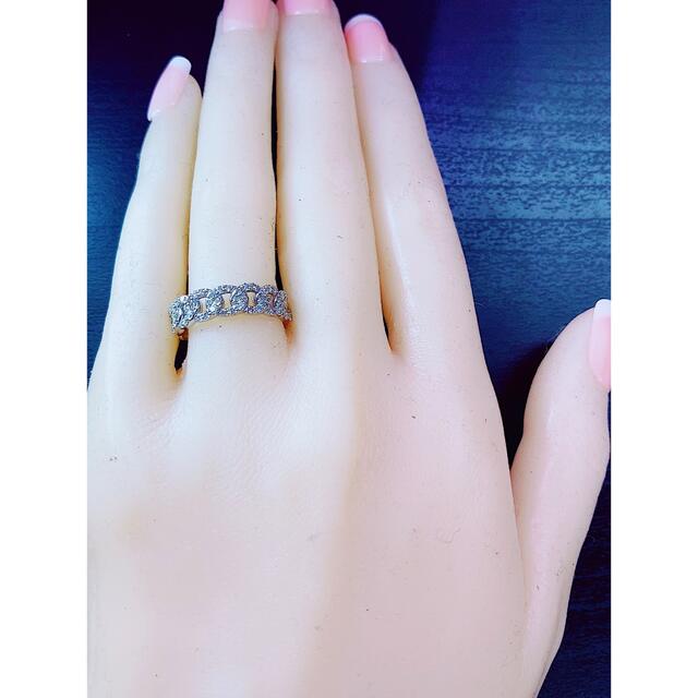 ☆0.44ct☆✨ダイヤモンドプラチナ クロスリング指輪12号ハーフ