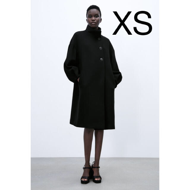 ZARA ウールブレンド ハイネックコート XS | フリマアプリ ラクマ