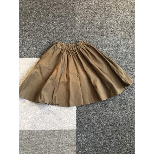 キッズ　カーキ　スカート キッズ/ベビー/マタニティのキッズ服女の子用(90cm~)(スカート)の商品写真