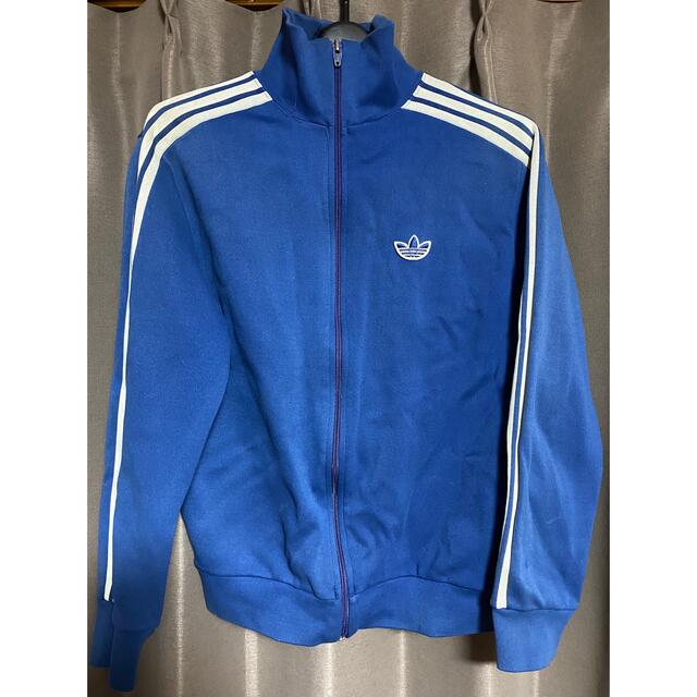 《希少》アディダス adidas☆ジャージ M デカロゴ  ブルー   青色