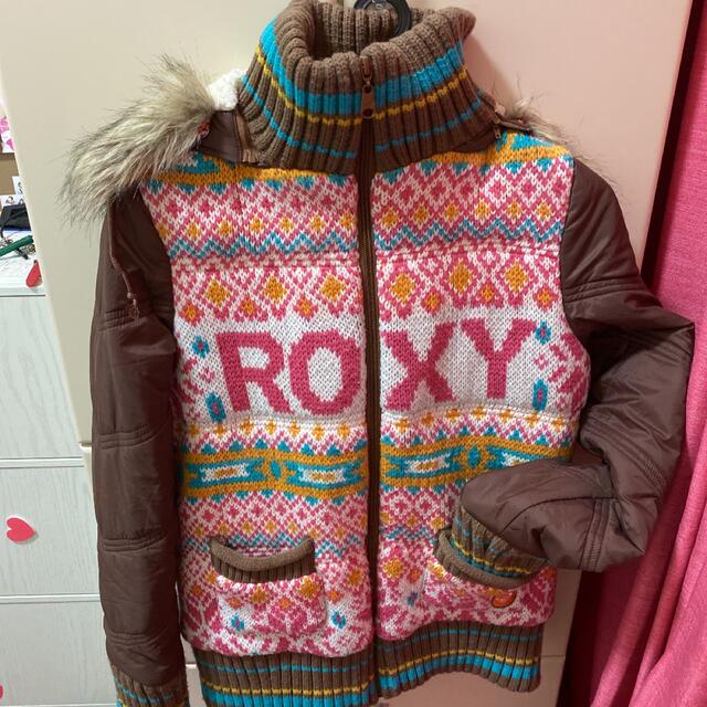 Roxy(ロキシー)のROXY⭐超暖かい可愛いニット•ダウン・パーカージャケット【Lサイズ】 レディースのジャケット/アウター(ダウンジャケット)の商品写真