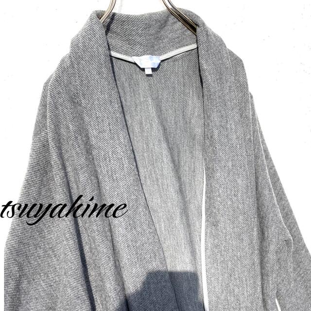 Max Mara - ショールカラー ロング カーディガン グレー ウール