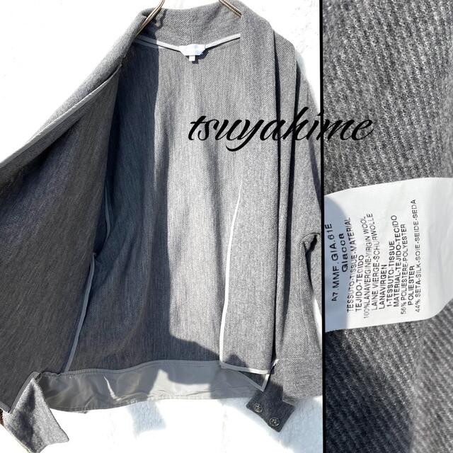 Max Mara - ショールカラー ロング カーディガン グレー ウール
