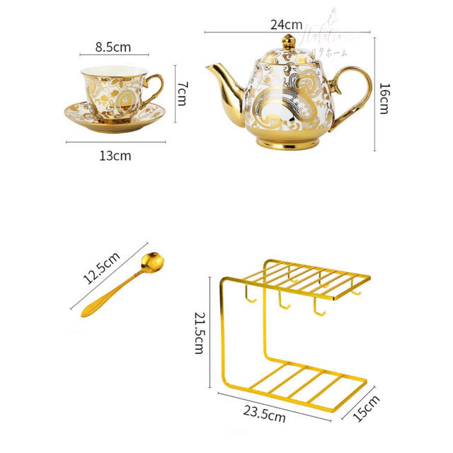 ティー・コーヒーカップセット カップ&ソーサー6客セット .陶磁器ティーセット 2