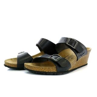 ビルケンシュトック(BIRKENSTOCK)のビルケンシュトック Papillio ドロシー ミュール サンダル 38 黒(ミュール)