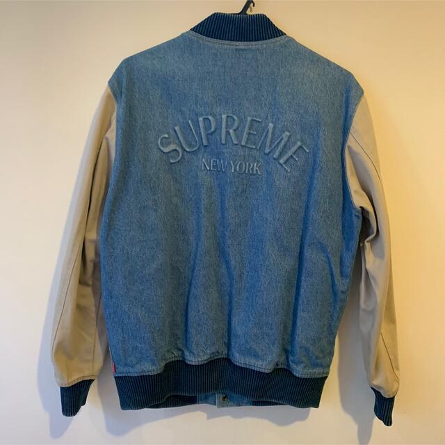 SUPREME 14AW Denim Twill Varsity Jacket