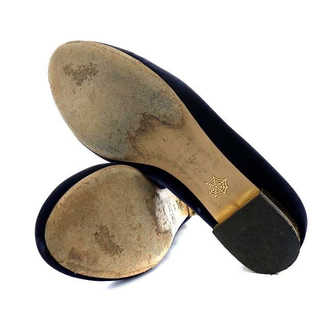 Charlotte Olympia(シャルロットオリンピア)のシャーロットオリンピア ベロアフラットシューズ パンプス 38 25.0cm 紺 レディースの靴/シューズ(ハイヒール/パンプス)の商品写真