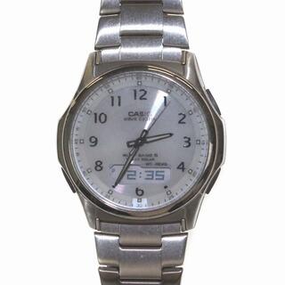 カシオ(CASIO)のカシオ 腕時計 ウォッチ タフソーラー 電波時計 デジアナ 白 シルバー(腕時計)