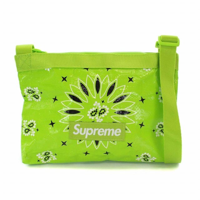 Supreme(シュプリーム)のシュプリーム バンダナ タープ サイドバッグ ペイズリー ショルダーバッグ 黄緑 レディースのバッグ(トートバッグ)の商品写真