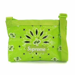 シュプリーム(Supreme)のシュプリーム バンダナ タープ サイドバッグ ペイズリー ショルダーバッグ 黄緑(トートバッグ)