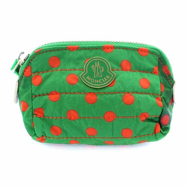 MONCLER - モンクレール BEAUTY CASE 化粧ポーチ ドット ナイロン 緑