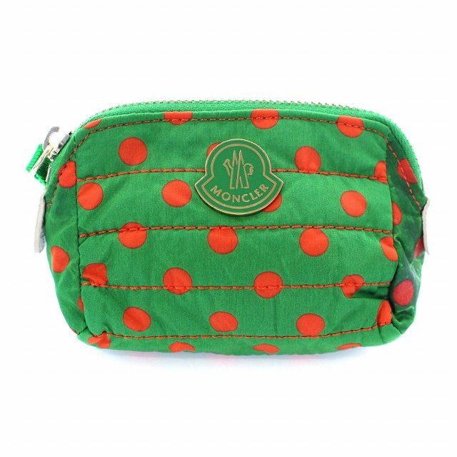 MONCLER(モンクレール)のモンクレール BEAUTY CASE 化粧ポーチ ドット ナイロン 緑 赤 レディースのファッション小物(ポーチ)の商品写真