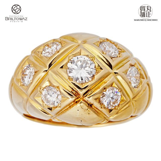 K18 ダイヤデザインリング 指輪 ダイヤモンド 0.31ct/0.95ct 16 号 21g ...