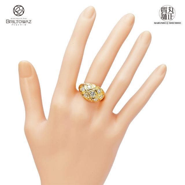 K18 ダイヤデザインリング 指輪 ダイヤモンド 0.31ct/0.95ct 16 号 21g