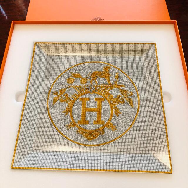 HERMES モザイク24  ヴァンキャトル ゴールド　長方形プレート