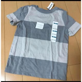 オールドネイビー(Old Navy)の新品 OLD NAVY ブルーグレー系ボーダー Tシャツ 95cm(Tシャツ/カットソー)