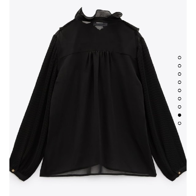 ZARA(ザラ)の完売品✨新品！紙タグ付！♥️ZARA♥️プリーツスリーブフルイドブラウス。M。 レディースのトップス(シャツ/ブラウス(長袖/七分))の商品写真