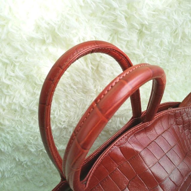 U by ungaro - U by ungaro 牛革 クロコ型押し ハンドバッグ タッセル