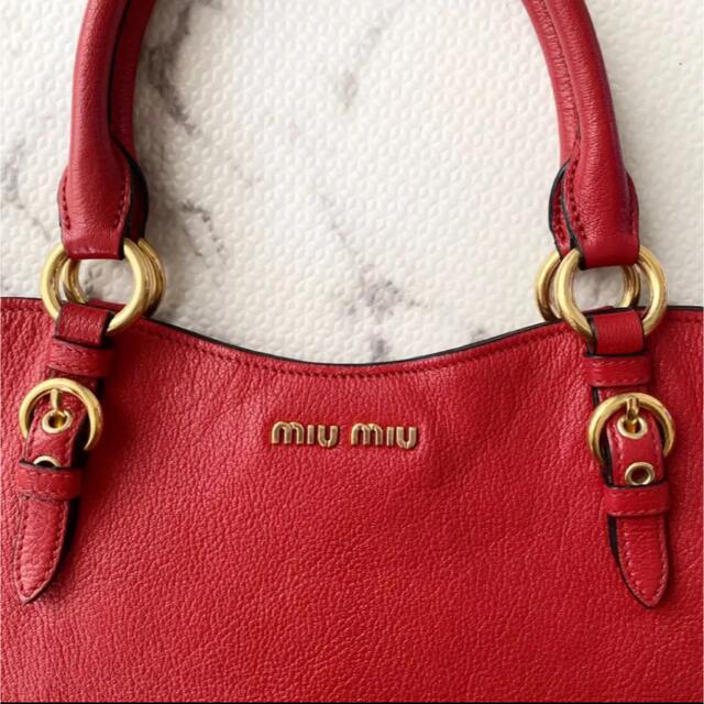 【MIUMIU】3way バッグ レッド トートバッグ ショルダーバッグ 4