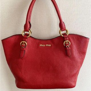 ミュウミュウ(miumiu)の【MIUMIU】3way バッグ レッド トートバッグ ショルダーバッグ(トートバッグ)