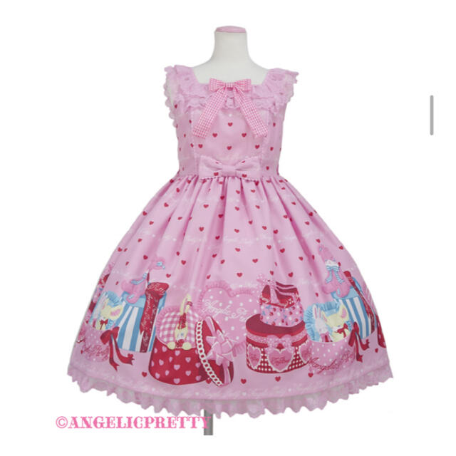 Angelic Pretty(アンジェリックプリティー)のLovely Toybox ピンク JSKカチューシャセット レディースのワンピース(ひざ丈ワンピース)の商品写真