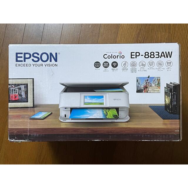 EPSON(エプソン)のエプソン EP-883AW A4カラーインクジェット複合機 カラリオ ホワイト( スマホ/家電/カメラのPC/タブレット(PC周辺機器)の商品写真