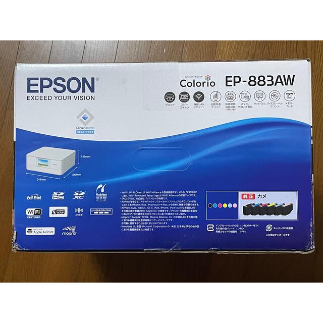 EPSON(エプソン)のエプソン EP-883AW A4カラーインクジェット複合機 カラリオ ホワイト( スマホ/家電/カメラのPC/タブレット(PC周辺機器)の商品写真