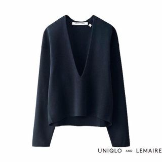 ユニクロ(UNIQLO)のUNIQLO LEMAIRE ユニクロ ルメール ミラノリブ 黒 ブラック(ニット/セーター)