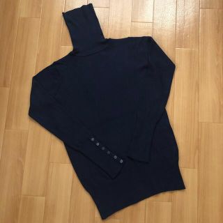 ザラ(ZARA)のZARA タートルネックニット(ネイビー)(ニット/セーター)