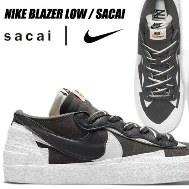 SACAI × NIKE BLAZER LOW  IRON GREY 29cm