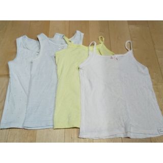 ユニクロ(UNIQLO)の専用★女の子100 肌着 シャツ タンクトップ キャミソール ４枚セット 春夏秋(下着)