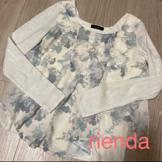 リエンダ(rienda)のrienda 異素材白トップス(カットソー(長袖/七分))