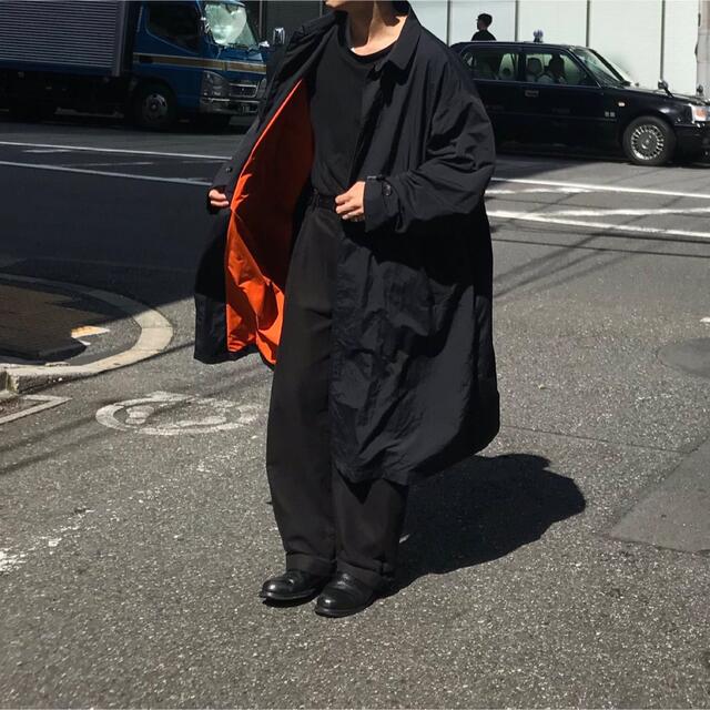 袖丈59cmUnused 19aw ナイロンコート　ブラック　オレンジ