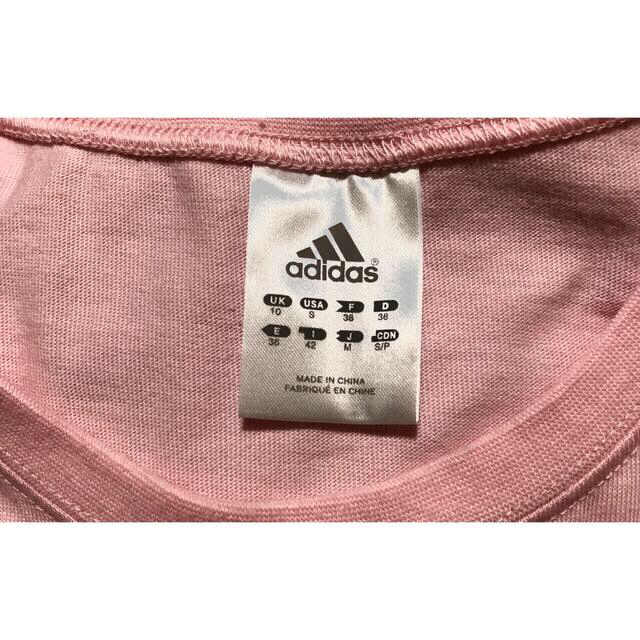 adidas(アディダス)のadidas レディースTシャツ　Mサイズ　ピンク レディースのトップス(Tシャツ(半袖/袖なし))の商品写真