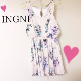 イング(INGNI)のフラワーシフォンわんぴ♥︎(ミニワンピース)