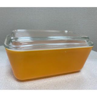 パイレックス(Pyrex)のオールドパイレックス　レフリジレーター Mサイズ（オレンジ）(食器)