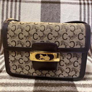 セリーヌ(celine)のオールドセリーヌ★希少Cマカダム キャンバス ハンドバッグ 馬車金具　肩掛け(ハンドバッグ)