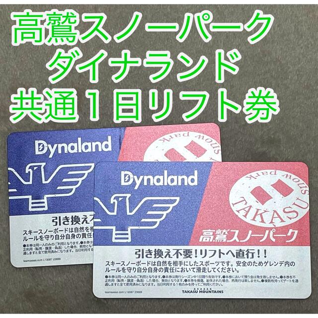 高鷲スノーパーク＆ダイナランド共通リフト券　ペア