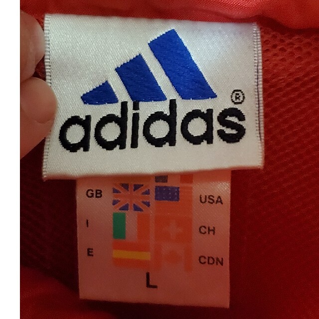 90s vintage adidas 赤 ナイロン ジャケット オーバーサイズ 9