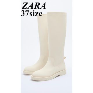 ザラ(ZARA)の期間限定値下げ！ 新品未使用タグ付き　ZARA ラバーブーツ　サイズ37(ブーツ)