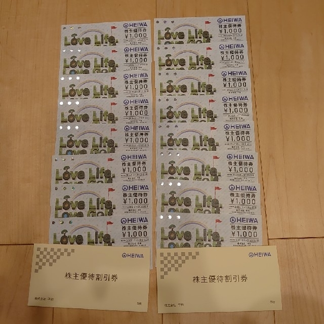 分 ×枚 平和 株主優待券