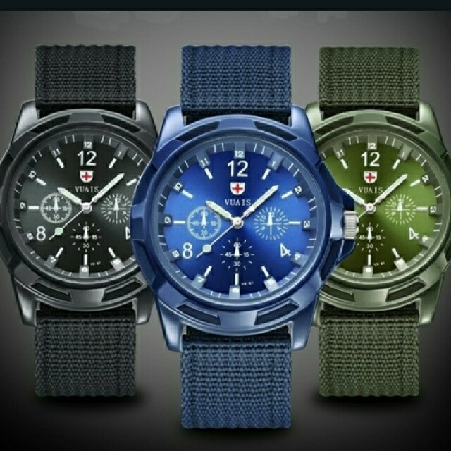 新品　未使用　army　戦争　腕時計　緑　黒　青　三色セット