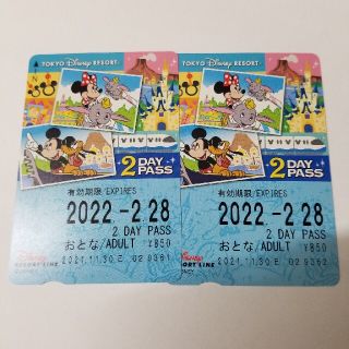 ディズニー(Disney)のディズニーリゾートライン　2DAYPASS 大人2枚未使用(遊園地/テーマパーク)