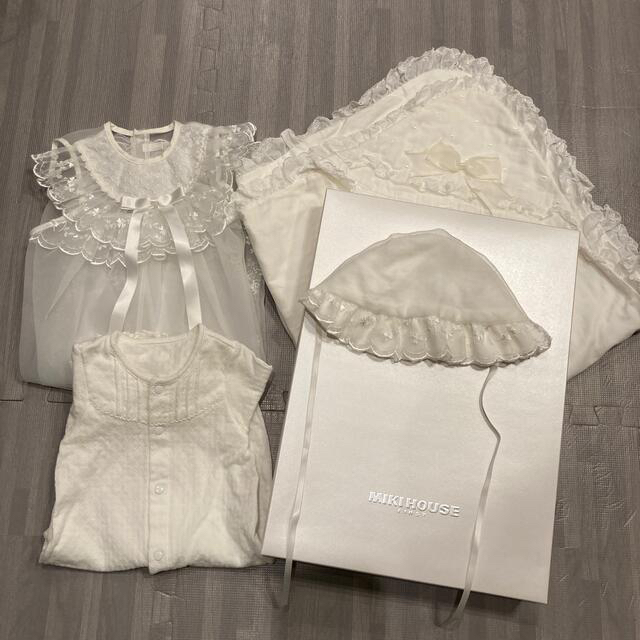 美品】ミキハウス ベビードレス おくるみ 4点セット お宮参り 退院時