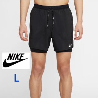 ナイキ(NIKE)のナイキ ランニングショートパンツ　インナースパッツ付き　ブラック　メンズL(ウェア)