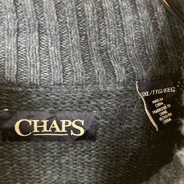 CHAPS(チャップス)のチャップスラルフローレン ヘンリーネック コットン ニット エルボーパッチ レディースのトップス(ニット/セーター)の商品写真