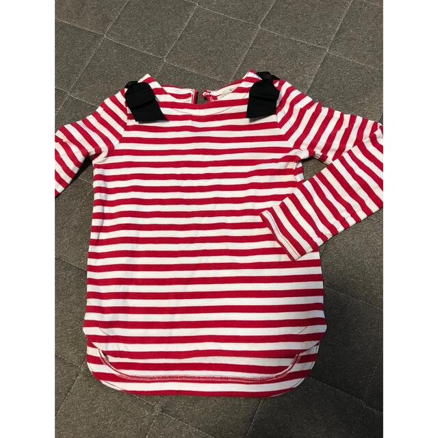 kate spade new york(ケイトスペードニューヨーク)の美品✨kate spade ボーダーロンT キッズ/ベビー/マタニティのキッズ服女の子用(90cm~)(Tシャツ/カットソー)の商品写真