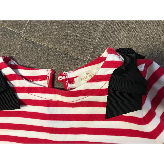 kate spade new york(ケイトスペードニューヨーク)の美品✨kate spade ボーダーロンT キッズ/ベビー/マタニティのキッズ服女の子用(90cm~)(Tシャツ/カットソー)の商品写真